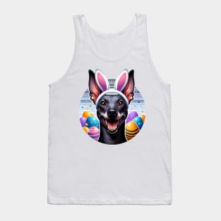 Xoloitzcuintli Celebrates Easter with Bunny Ear Headband Tank Top